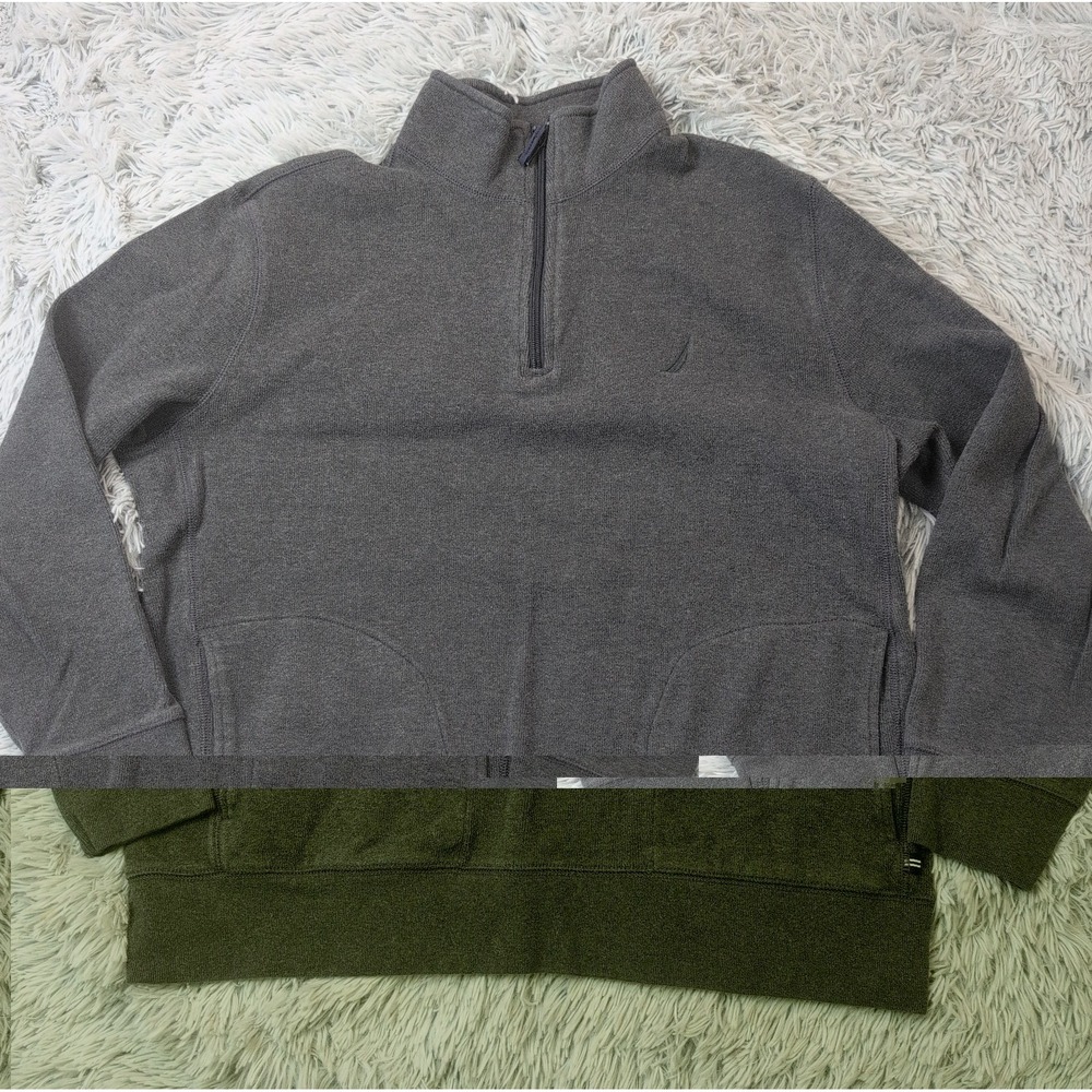 Nautica Sweatshirt Womens XL Gray Athletic Pockets Half Zip Active Outdoors